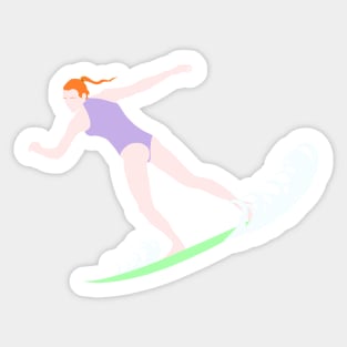 Surfing Redhead Sticker